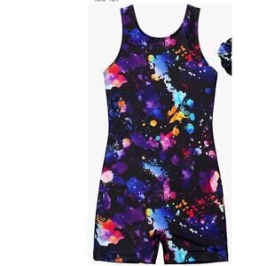 MODAFANS Shorts Leotard Black with Butterfly Size 10-11y XL